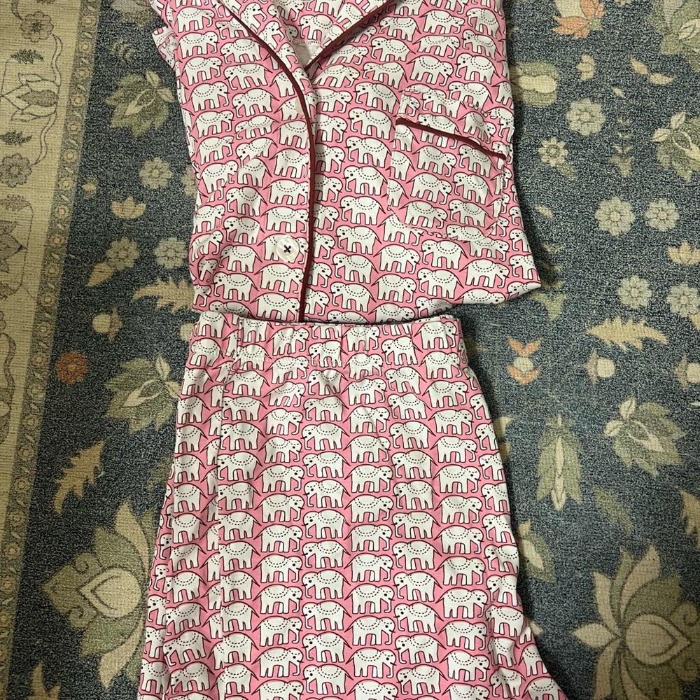 Roller Rabbit Pink Hathi Polo Pajamas